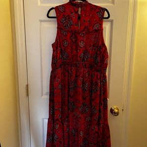 ModCloth Red and Blue Patterned Dress 1x